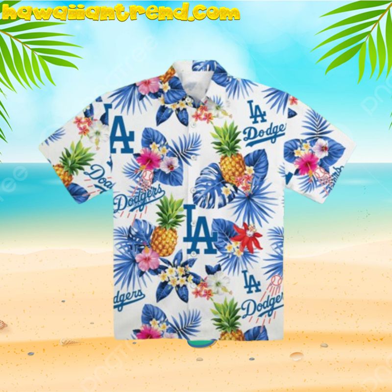 Los Angeles Dodgers Pineapple Hibiscus Summer Hawaiian Shirt