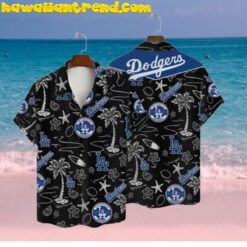 Los Angeles Dodgers Tropical Hibiscus Floral Hawaiian Shirt And Beach Short (1)