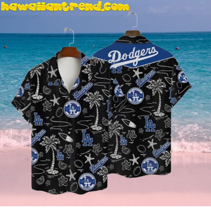 Los Angeles Dodgers Tropical Hibiscus Floral Hawaiian Shirt And Beach Short (1)