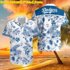 Los Angeles Dodgers Tropical Hibiscus Floral Hawaiian Shirt And Beach Short