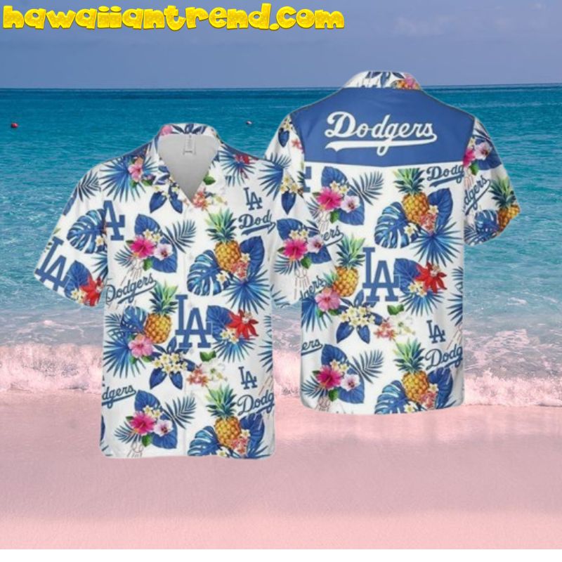 Los Angeles Dodgers Tropical Pineapple Paradise Aloha Hawaiian Shirt