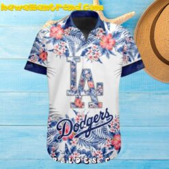 Mlb Los Angeles Dodgers Special Hibiscus Flower Logo Hawaiian Shirts