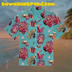Nickelodeon Spongebob Squarepants Patrick Star Red Color Horror Hawaiian Shirt
