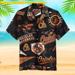 Orioles Baseball Black Theme Aloha Hawaiian Shirt