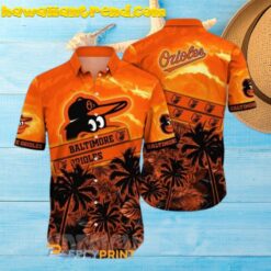 Orioles Palm Forest Button Down MLB Hawaiian Shirt