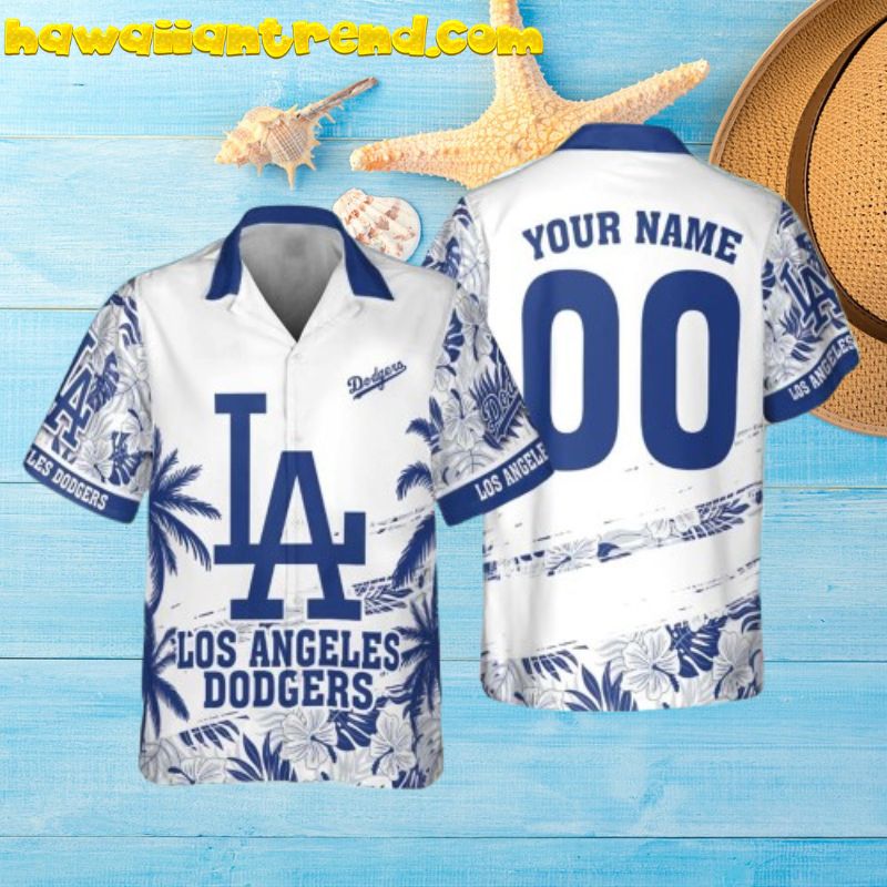 Mlb Los Angeles Dodgers Special Hibiscus Flower Logo Hawaiian Shirts