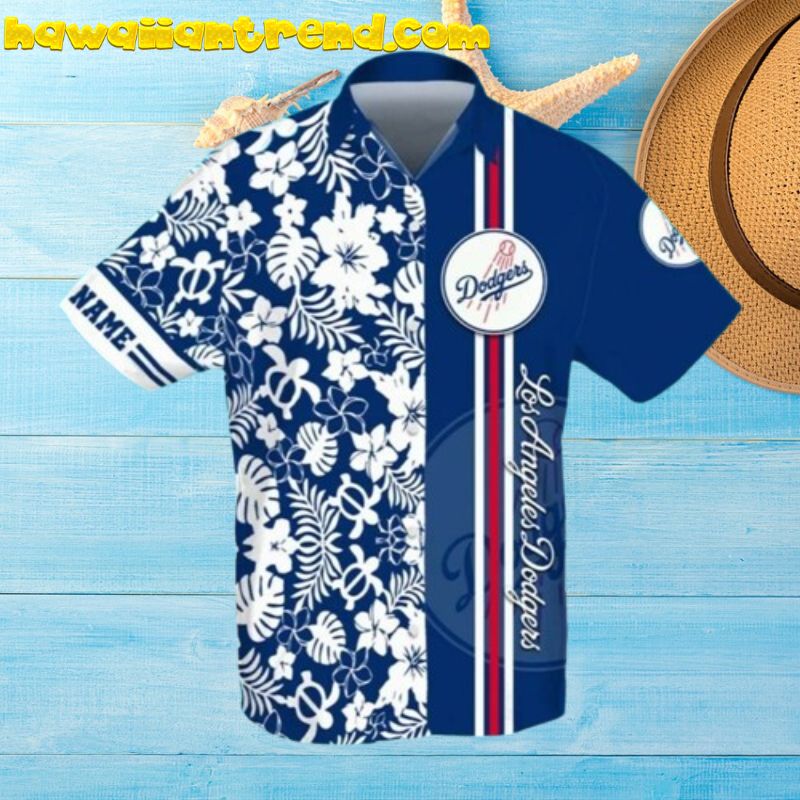 Personalized Los Angeles Dodgers MLB Flower Pattern Summer Hawaiian Shirt
