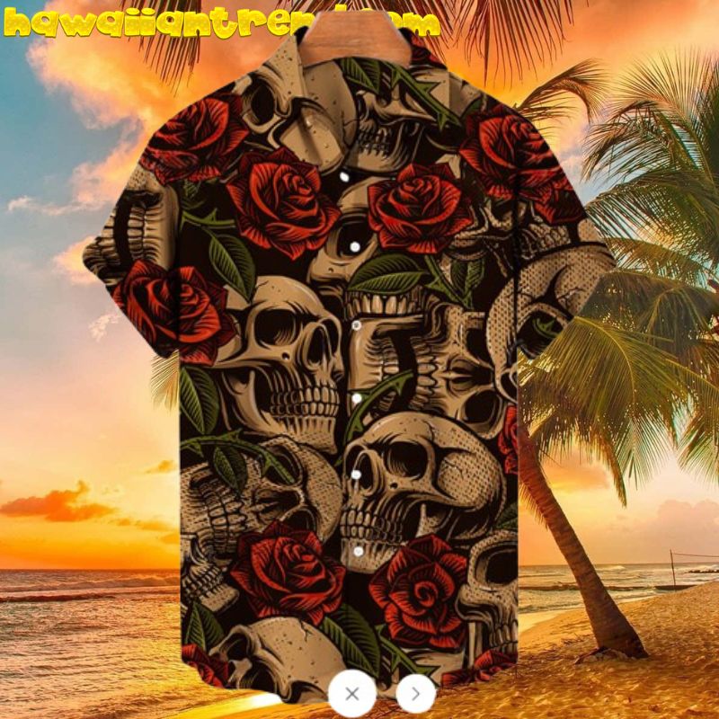 Skull And Roses AOP Halloween Hawaiian Shirt