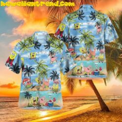 Spongebob Friend Happy On The Coconut Island Hawaiian Shirt