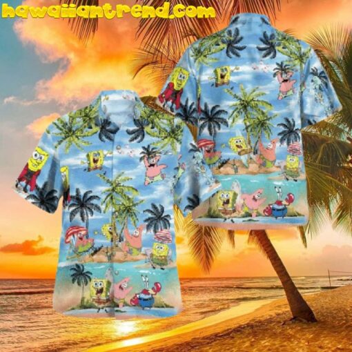 Spongebob Friend Happy On The Coconut Island Hawaiian Shirt