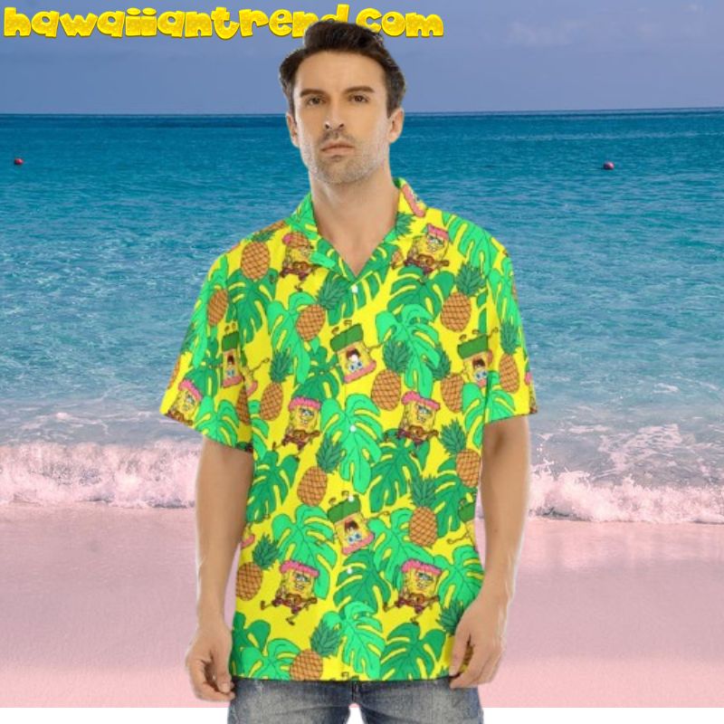 SpongeBob In The Tropical Forest Pine Apple Hawaiian Shirt