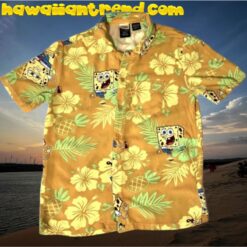 SpongeBob Squarepants Button Up Yellow Theme Pineapple Hawaiian Shirt