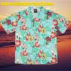 Spongebob Squarepants Enjoy Food On Beach Tropical Floral Hawaiian Shirt