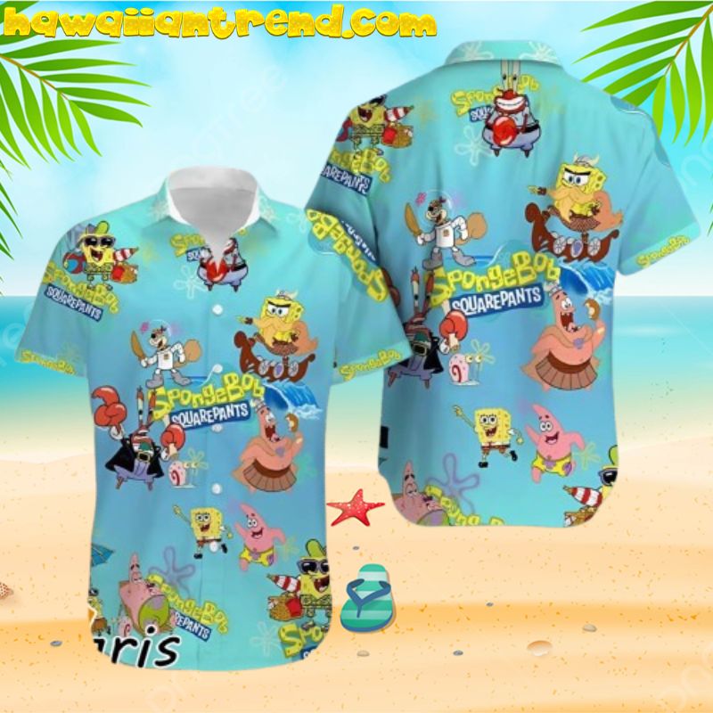 SpongeBob SquarePants Friend Summer Vacation Moment Aloha Hawaiian Shirt