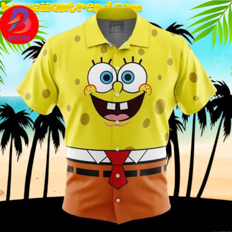 Spongebob SquarePants Funny Clothing In Summer Vacation Button Up Hawaiian Shirt