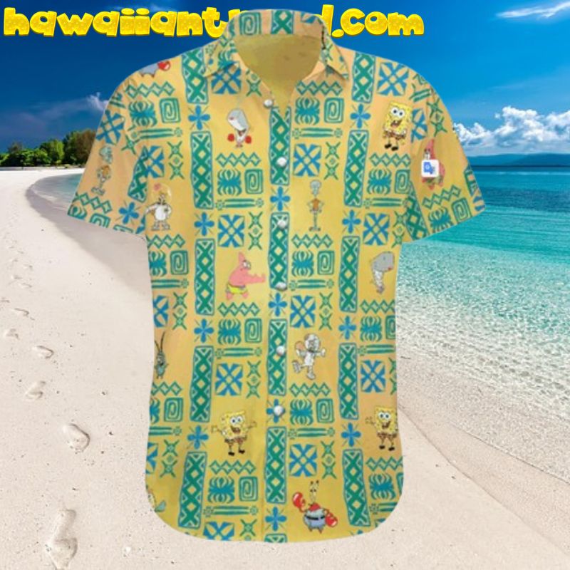Spongebob Squarepants Unique Square Pattern Hawaiian Shirt