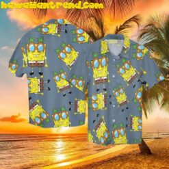 Spongebob Squarepants Wearing The Pine Apple Glass Hawaiian Shirt