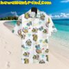 SpongeBob SquarePants With Friend Enjoy Vacation On The Beach Blue Theme Hawaiian Shirt