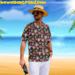 Sugar Skull Pattern Dia De Los Muertos Hawaiian Shirt