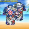 Summer Aloha Red And White Floral Chicago Cubs Hawaiian Shirt