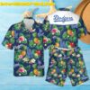 Scenic LA Dodgers Stadium Tropical Floral Hawaiian Shirt