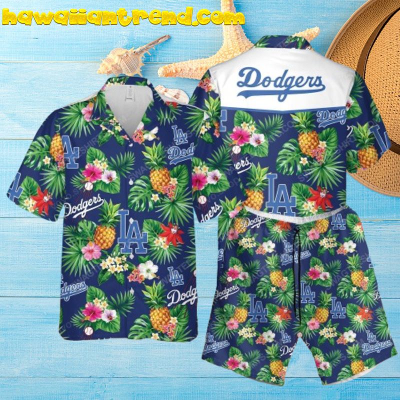 The Los Angeles Dodgers Tropical Floral Pineapple Hawaiian Shirt