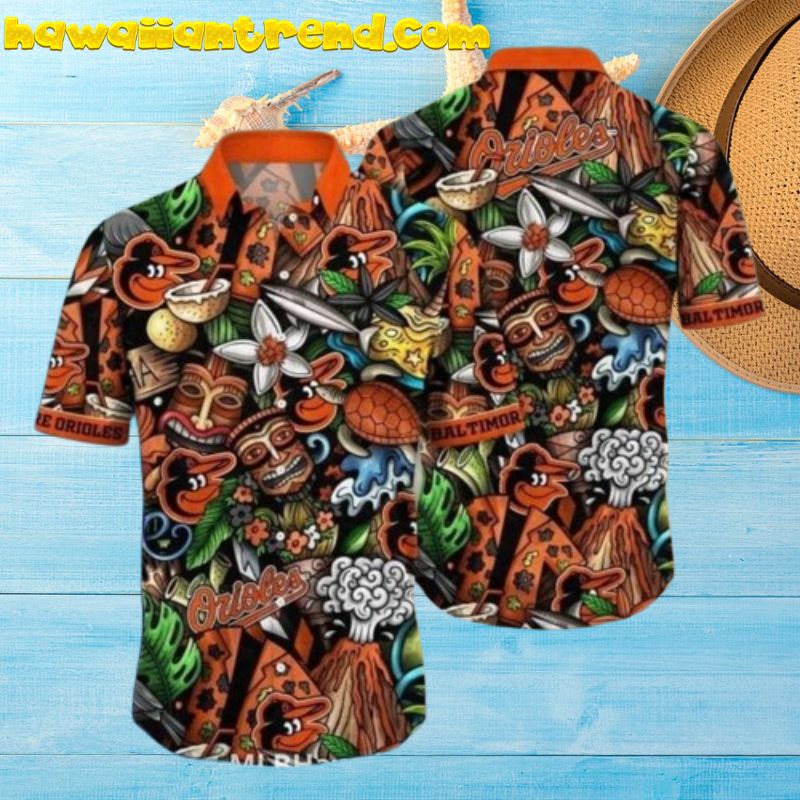 Red White Baltimore Orioles Fourth Of July Hawaiian Shirt