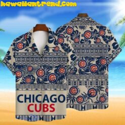 Vintage Tropical Pattern Chicago Cubs Hawaiian Shirt