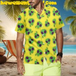 Alien Face Patch Funny Aloha Hawaiian Shirt