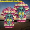 Aliens Night Sky Galaxy Surfing Funny Hawaiian Shirt