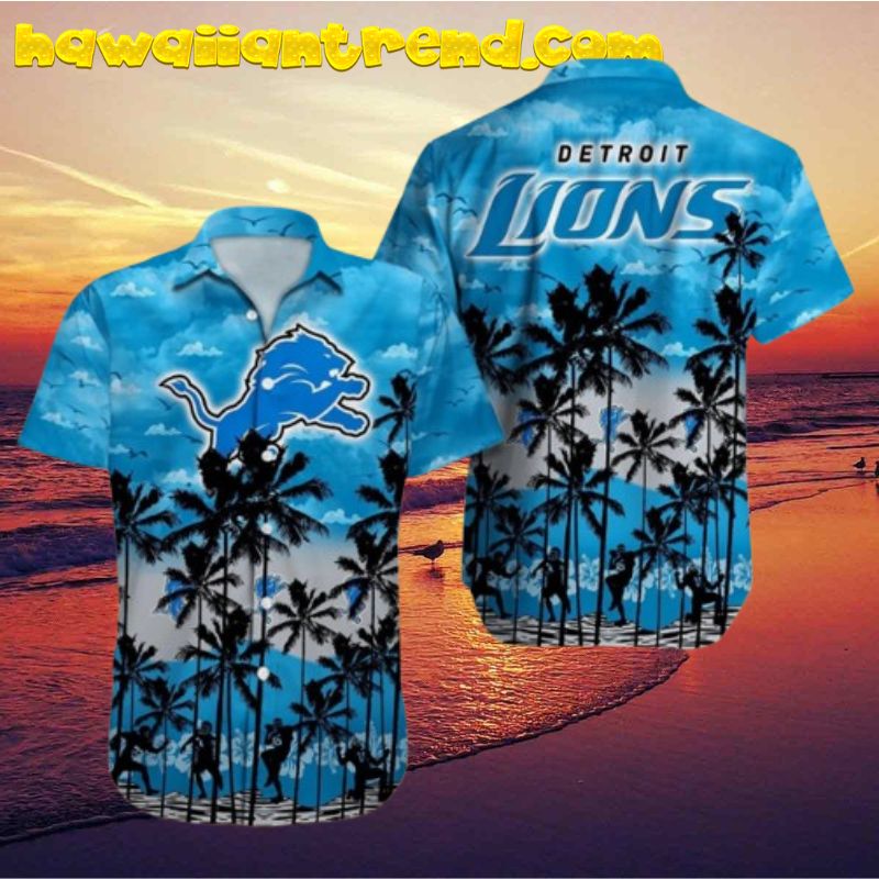 Detroit Lions Skull Horror Hawaiian Shirt