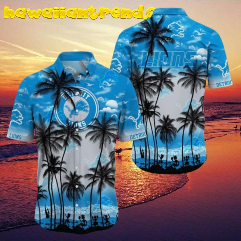 Detroit Lions Skull Horror Hawaiian Shirt