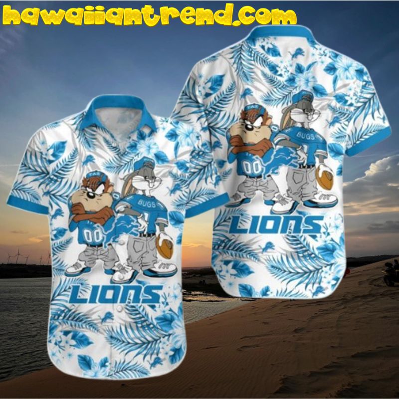 Detroit Lions Toon Squad Tropical Hawaiian Shirt
