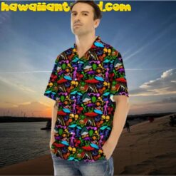 Funny Aliens UFO Colorful Print Pattern Hawaiian Shirt
