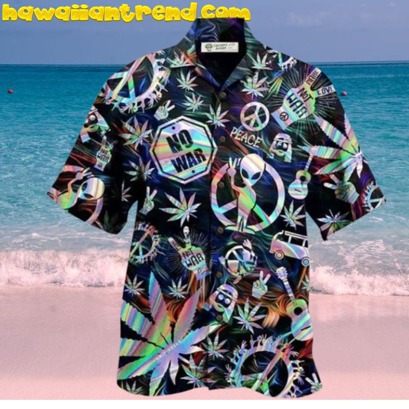 Hippie Alien Peace Life No War Hawaiian Shirt