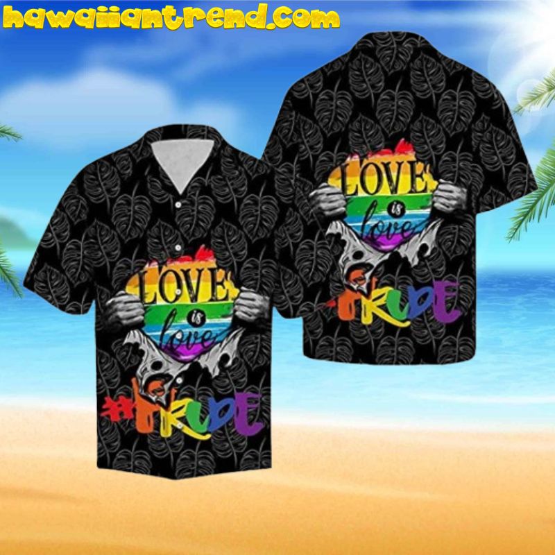 Lgbt Love Pride Tropical Leaf Monstera Hawaii Shirt