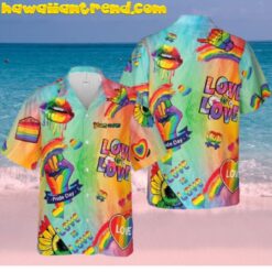 LGBT Pride Day Love Is Love Sunflower Aloha Hawaiian Shirt