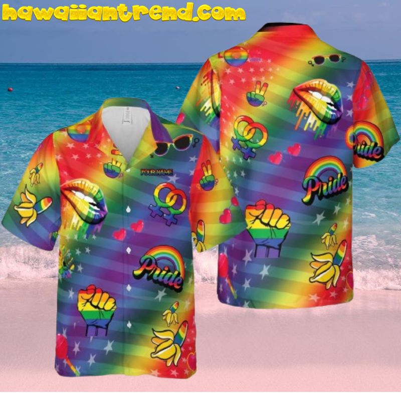 LGBT Pride Rainbow All The Way Lip Hawaii Shirt