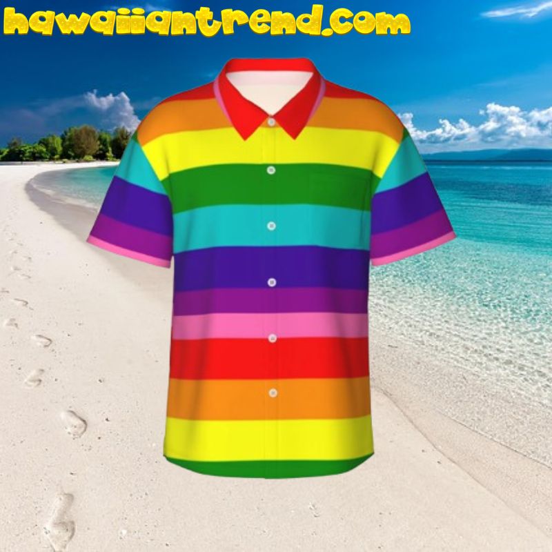 Lgbt Rainbow Gay Pride Flag Mens Hawaiian Shirt