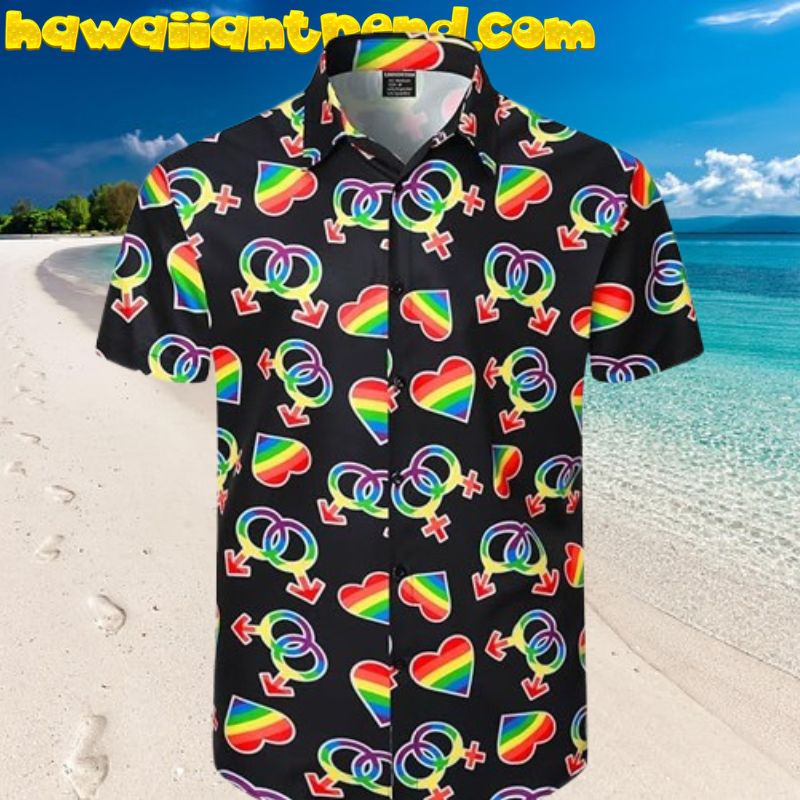 Lgbt Rainbow Gay Pride Flag Mens Hawaiian Shirt