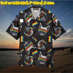 Love LGBT Kitty Glass Face Funny Aloha Hawaiian Shirt