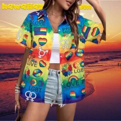 Love Pride Month LGBTQ Rainbow Love Hawaiian Shirt