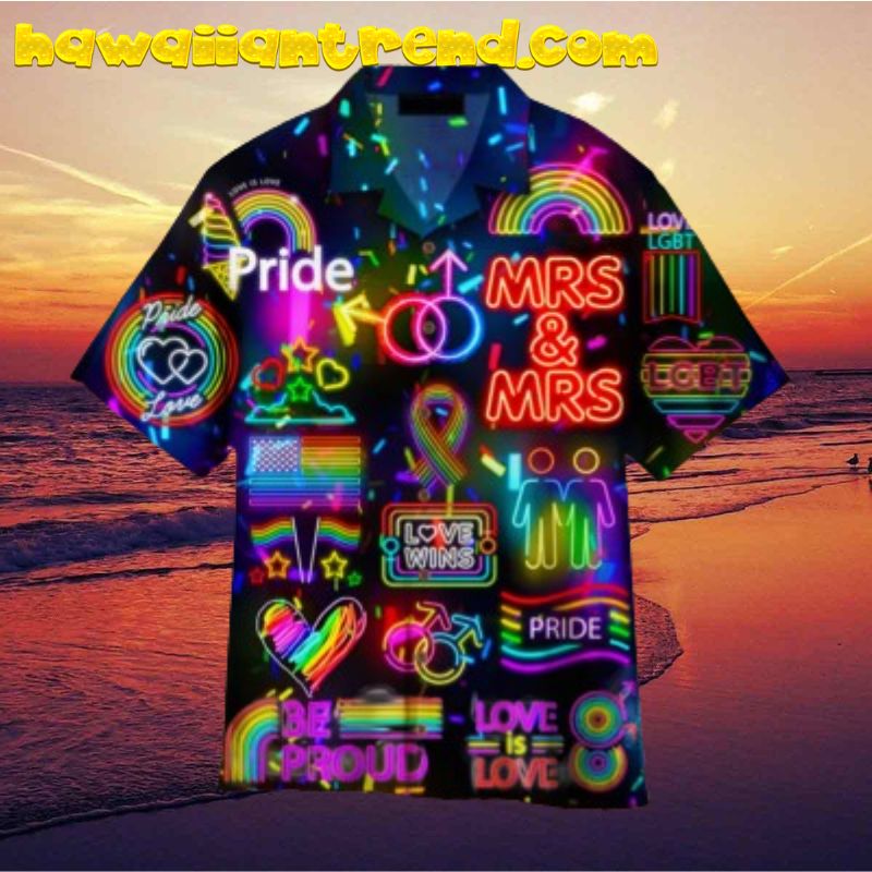 Men Lgbt Gay Pride Month Mrs And Mrs Hawaiian Shirt