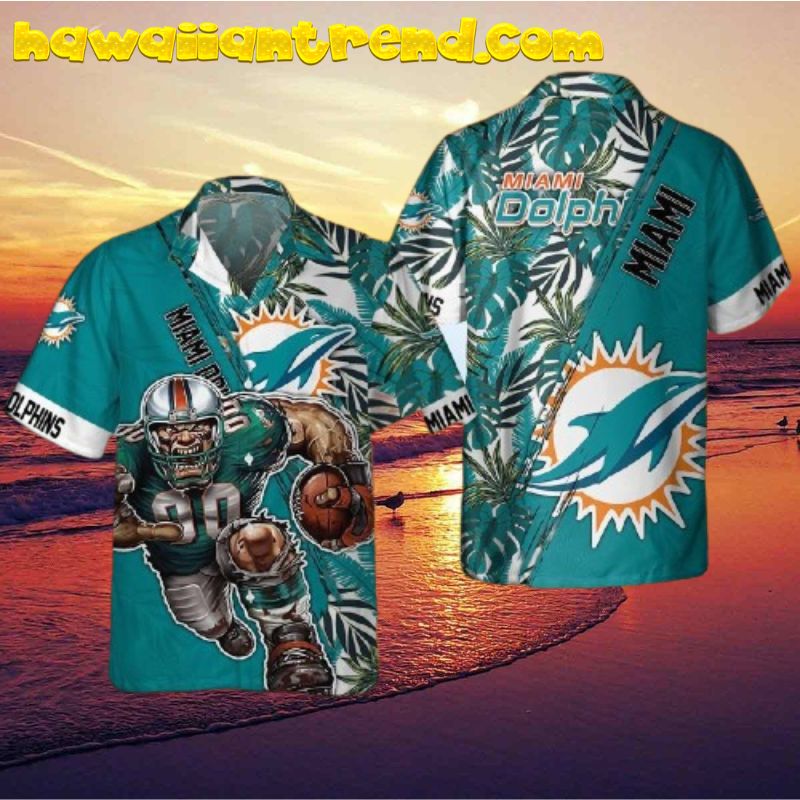 Miami Dolphins Beast Mode Mascot Jungle Hawaiian Shirt