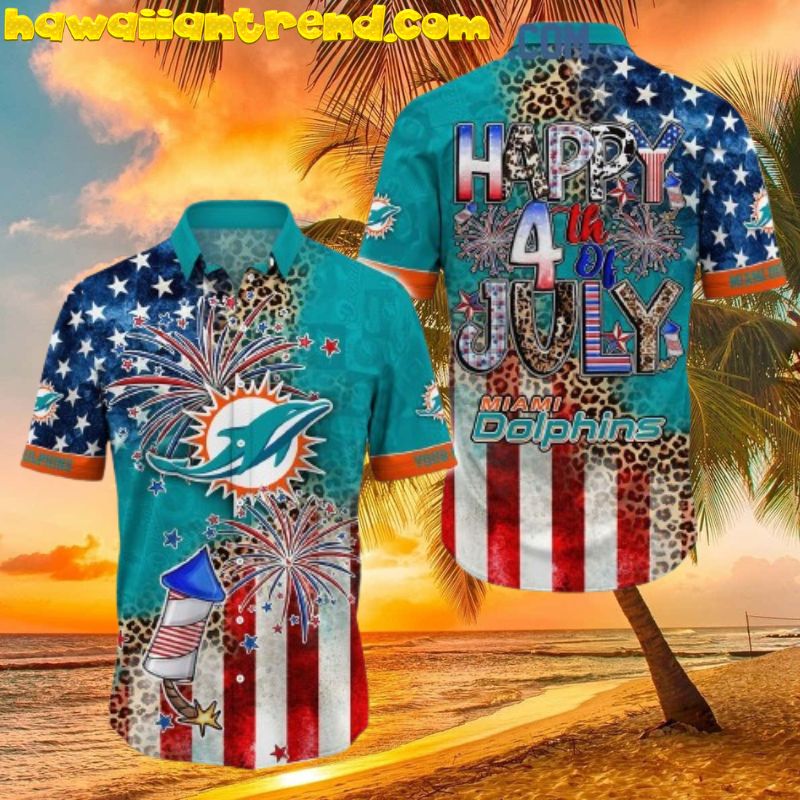 Miami Dolphins Happy 4th Of July Hawaiian Shirt