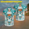 Miami Dolphins Tropical Coconut Island Light Blue Hawaiian Shirt