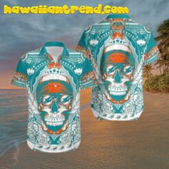 Miami Dolphins Vintage Skull Aloha Hawaiian Shirt