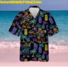 Psychedelic Art Alien Catch Humen Funny Hawaiian Shirt