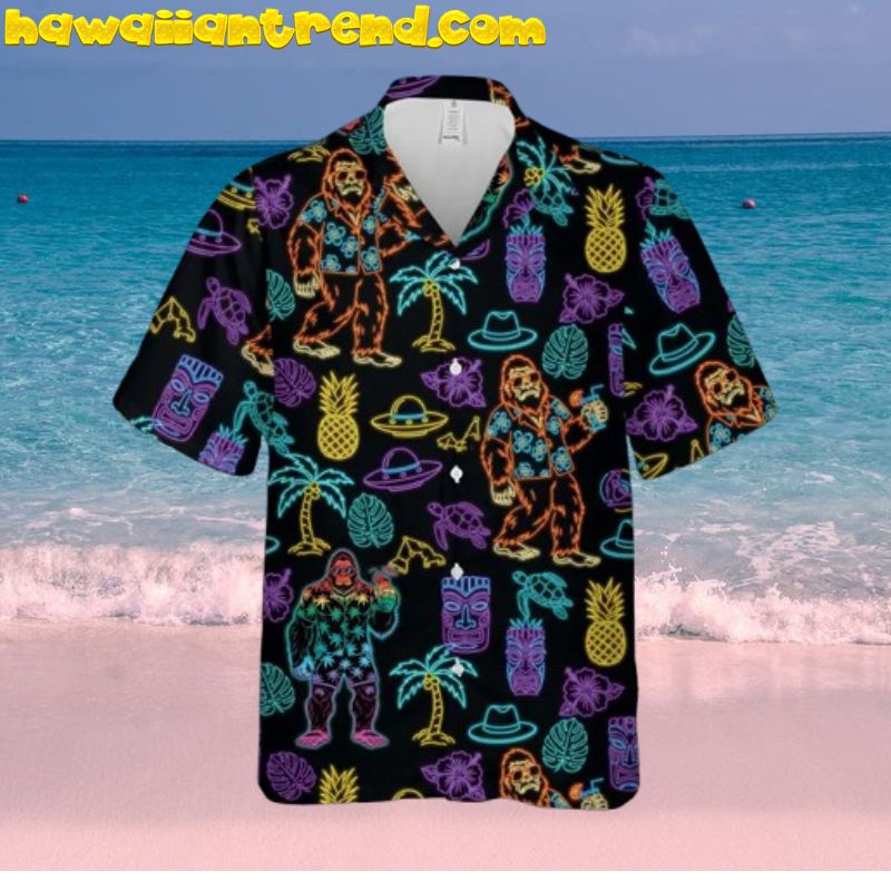 Psychedelic Art Alien Catch Humen Funny Hawaiian Shirt