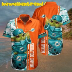 NFL Miami Dolphins Baby Yoda Helmet Hawaiian Shirt